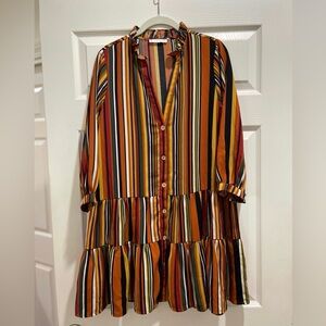 Karlie Multicolor Striped Midi Dress